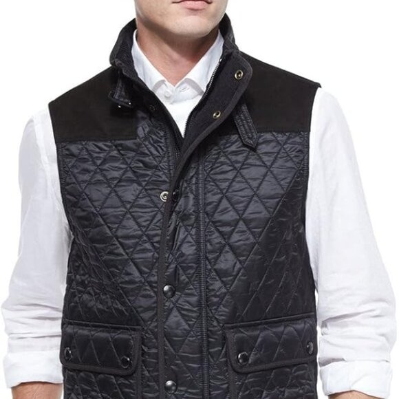 Burberry Brit Men's Rosston Diamond Quilted / Suede Vest - Picture 4 of 14